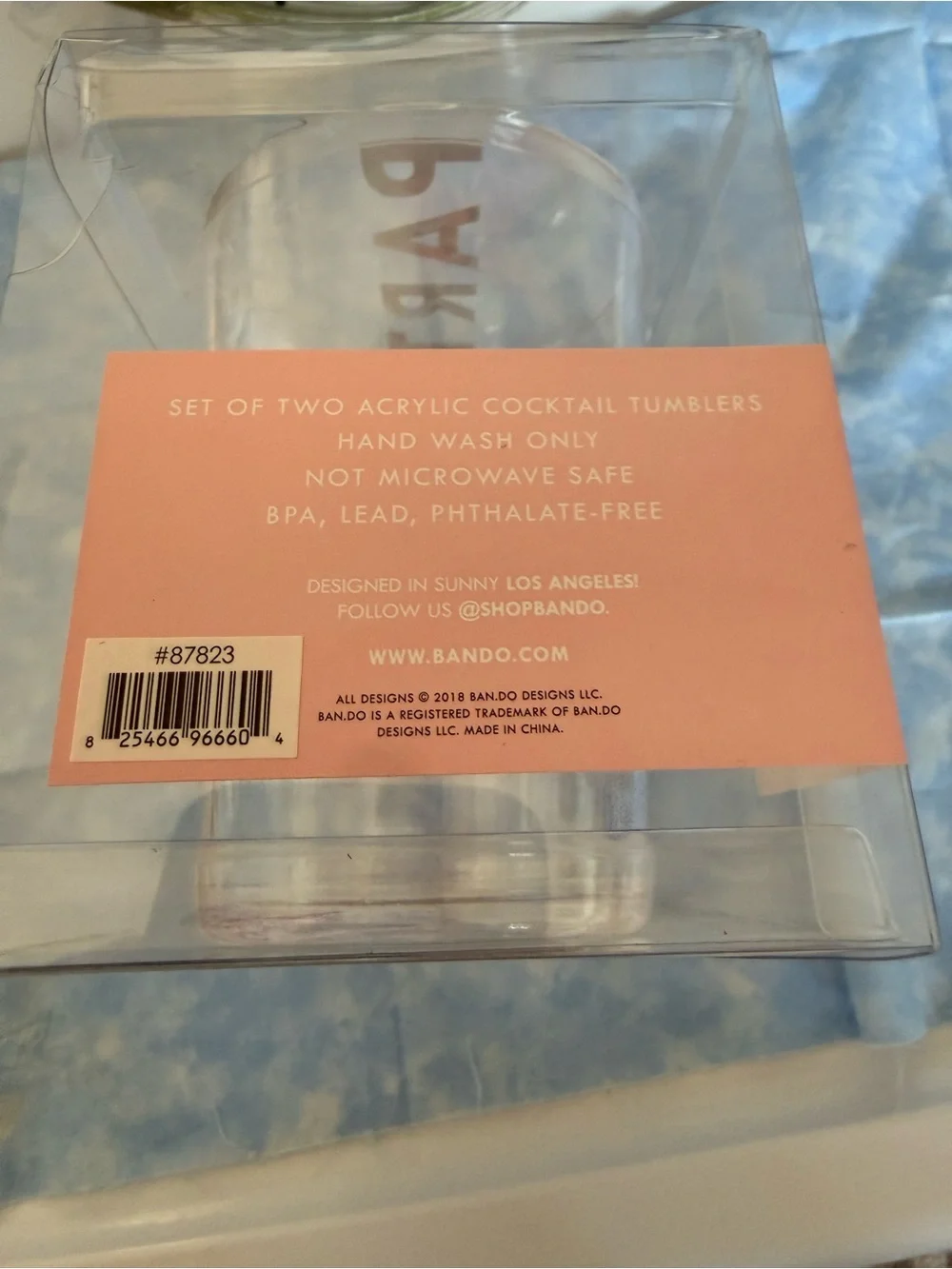 *NEW* ban.do Pink 'Good Mood' Cocktail Tumblers - Set of 2